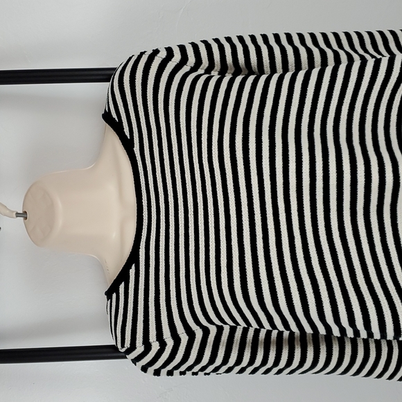 Eileen Fisher Organic Cotton Striped Sweater Women’s M Soft Knit - Picture 2 of 6